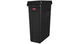 Rubbermaid Slim Jim® Container with Venting Channels 87L - Black/Grey